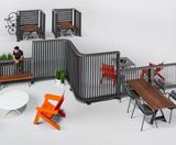 Backdrop - modular steel and glass divider system for outdoor areas - on this page