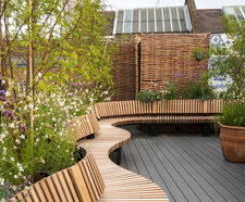 Wavy rooftop seating for members' club - Covent Garden, London