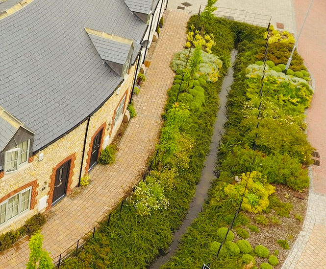 SuDS detail for new luxury housing development