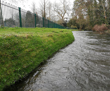 Riverbank repair and revetment replacement at memorial park