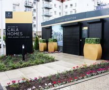 Bespoke planters with buxus hedging for Cala Homes