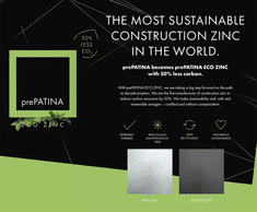 prePATINA BECOMES prePATINA ECO ZINC – WITH 50% LESS CO2