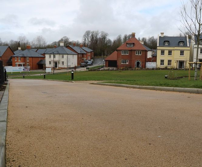 Bound surfacing for housing development access roads