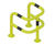 ACP2 3-sided column protector, 76mm steel tube x 800mm high 0