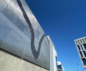 Kinetic wall cladding used in public art - Rochdale