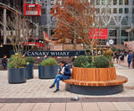 Parklets, seating, tables and planters - Canary Wharf, London