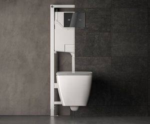 Steel in-wall frames for wall-mounted toilets