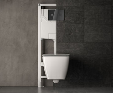 Steel in-wall frames for wall-mounted toilets