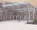 Cambourne - contemporary single-sided cycle shelter for 6 bikes