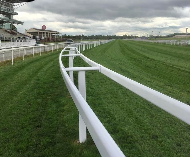 Bespoke plastic midcourse equestrian fencing for York Racecourse