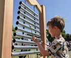 Vertical Metallophone with arched timber frame