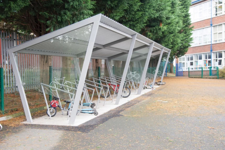 Edge Contemporary Glass And Stainless Steel Cycle Shelter ...