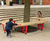 Bespoke circular athletics-themed benches - Birmingham 1