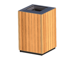 Bespoke timber litter bin – open top
