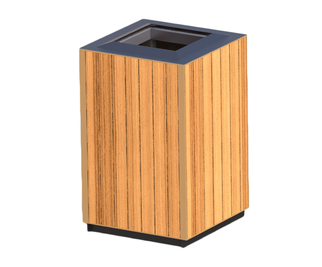 Bespoke timber litter bin – open top