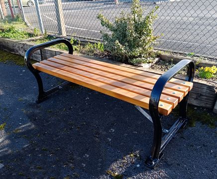 Avenue Cast Iron Bench with Hardwood Slats