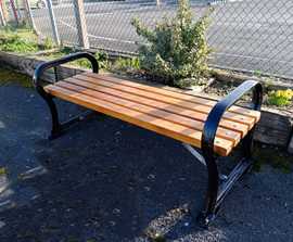 Avenue Cast Iron Bench with Hardwood Slats
