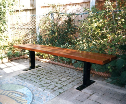 Beaufort Wooden Bench with Metal Legs