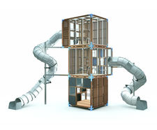 Halo Cubic 3 - 8m-high play tower with slides (42 users)