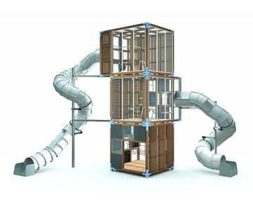 Halo Cubic 3 - 8m-high play tower with slides (42 users)