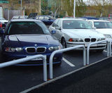 Heavy-duty steel hoop security barriers - fixed and removable - on this page