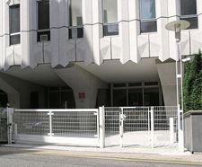 Sliding steel security entrance gates