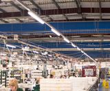 Branded recycled fabric ducting for Mulberry leather factory - on this page