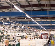 Branded recycled fabric ducting for Mulberry leather factory