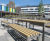 Parallel steel and iroko hardwood bench 1