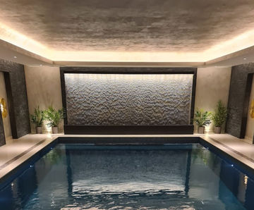 AquaVeil® water wall for private indoor pool and spa - Jersey
