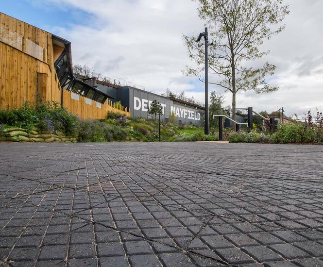Ketley Staffordshire blue diamond chequer pavers, Mayfield Park