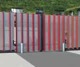 Hinged swing gates with special infill for MTV Studios - on this page