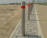 Large recess 304 or 316 stainless steel bollard with semi-dome top - on this page