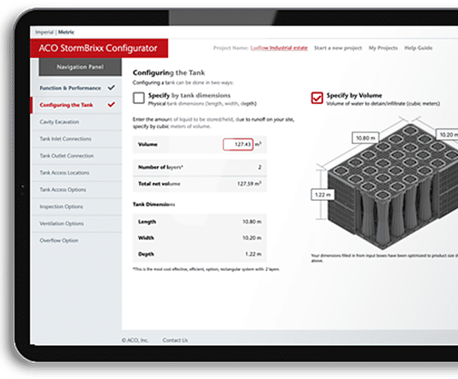 Stormwater tank specification - ACO’s new digital tool