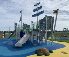 Design and installation of flood-resistant promenade play area