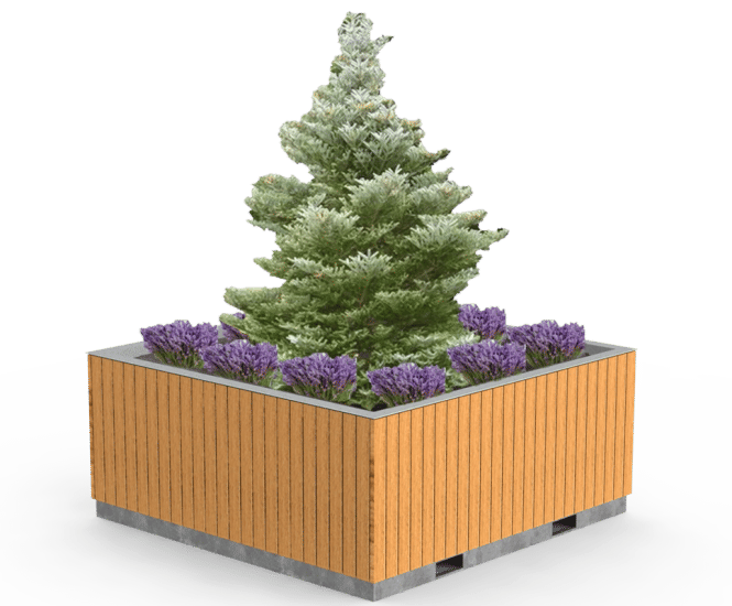 Large bespoke timber-clad planter 