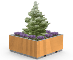 Large bespoke timber-clad planter