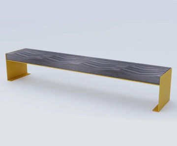 Type 9 - heavy-duty hardwood and steel bench with carved top