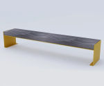 Type 9 - heavy-duty hardwood and steel bench with carved top
