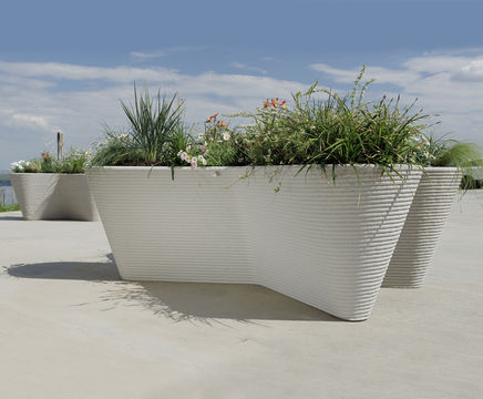 Greenery added to public space with Typo 3D printed planters