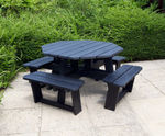 Octagonal recycled plastic picnic table for 8 people