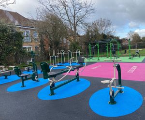 Outdoor fitness zone for 30+ users at secondary school