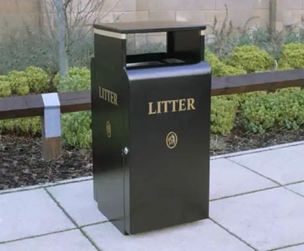 Valley 100 mild steel outdoor litter bin
