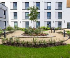 Outdoor seating for student accommodation in Birmingham