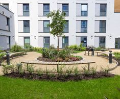 Outdoor seating for student accommodation in Birmingham