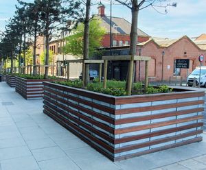 Large bespoke planters and benches - Oxygen Manchester