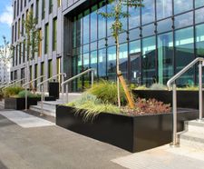 Co-ordinated sheltered storage and street furniture for college