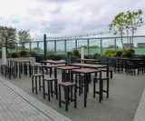 Deansgate - outdoor aluminium and wood high table and stool set - on this page
