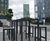 Deansgate - outdoor aluminium and wood high table and stool set 3