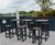 Deansgate - outdoor aluminium and wood high table and stool set 2